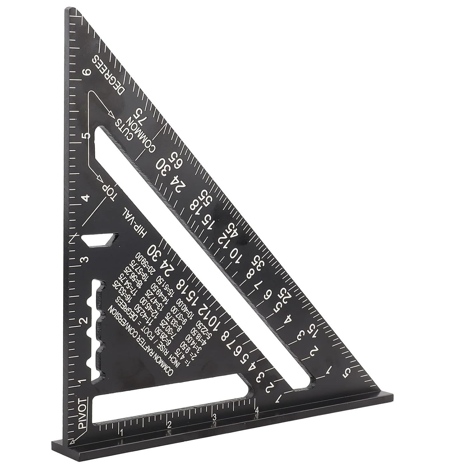Aluminum Alloy Black Oxidation Roofing Angle Protractor Measure Saw Guide REMODELING Tool for Builders Artists DIY Lovers (Imperial)