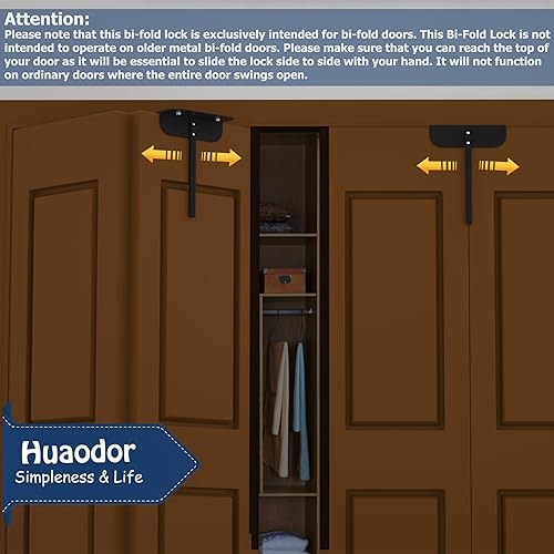 Miniatura 7 de Cerradura de puerta plegable de metal  Cerradura de puerta de armario plegable ajustable (se adapta a puerta biplegable de 0.6 a 2 pulgadas)