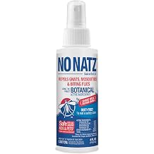 No Natz Botanical Insect Repellent, DEET-Free, Made with Natural Essential Oils, Non-Greasy Formula, Made in the USA, Fresh Scent, 4 Ounce Spray Bottle