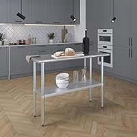 Vista 498 de Mesa de trabajo de acero inoxidable, mesa de metal