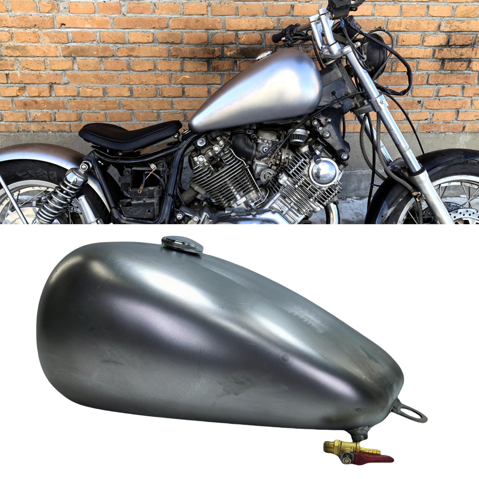 Amazon.com: 17L Motorcycle Petrol Gas Fuel Tank With Cap For