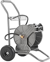 Giraffe Tools Heavy Duty Garden Hose Reel Cart with Wheels - 200ft 1/2" Capacity, All-Weather Metal Frame, Stable Mobility