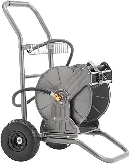 Giraffe Tools Heavy Duty Garden Hose Reel Cart with Wheels - 200ft 1/2" Capacity, All-Weather Metal Frame, Stable Mobility