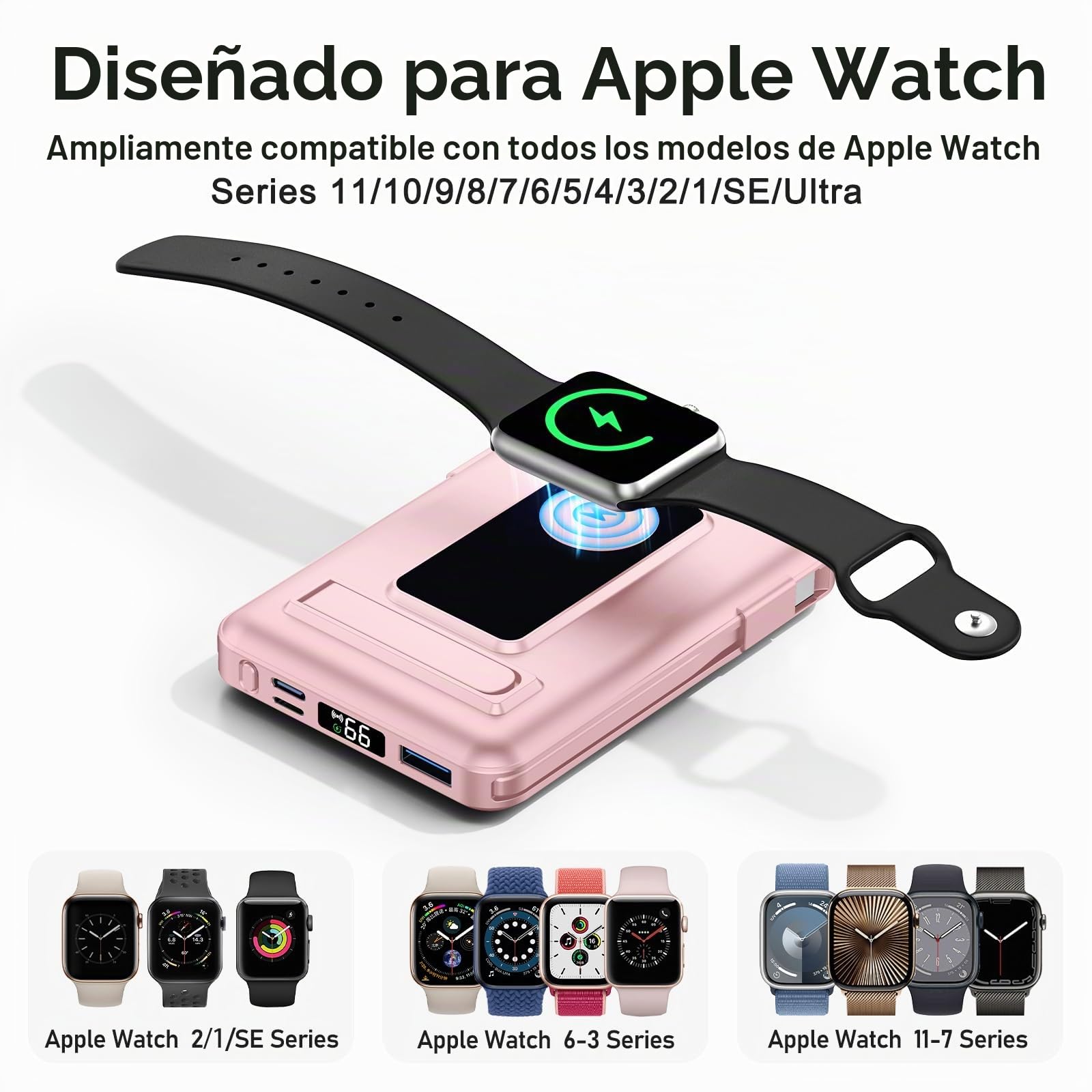 para Magsafe Power Bank, 10000mAh Magnético Bateria Externa Carga Rapida, Inalámbrico Bateria Portátil Powerbank con USB-C y Pantalla LED para iPhone 17/16/15/14/13/12 et Apple Watch Series