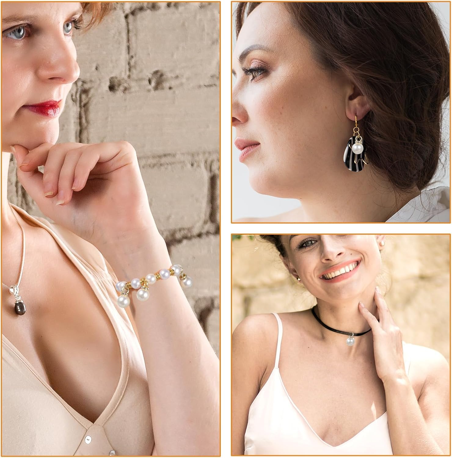 Grevosea 100 Pcs Pearl Beads for Jewelry Making, 10mm Pearl Pendant Charms with Gold Cap and Hole Faux Pearls for DIY Crafts Bracelets Earrings Necklaces Jewelry Making Supplies - Image 3