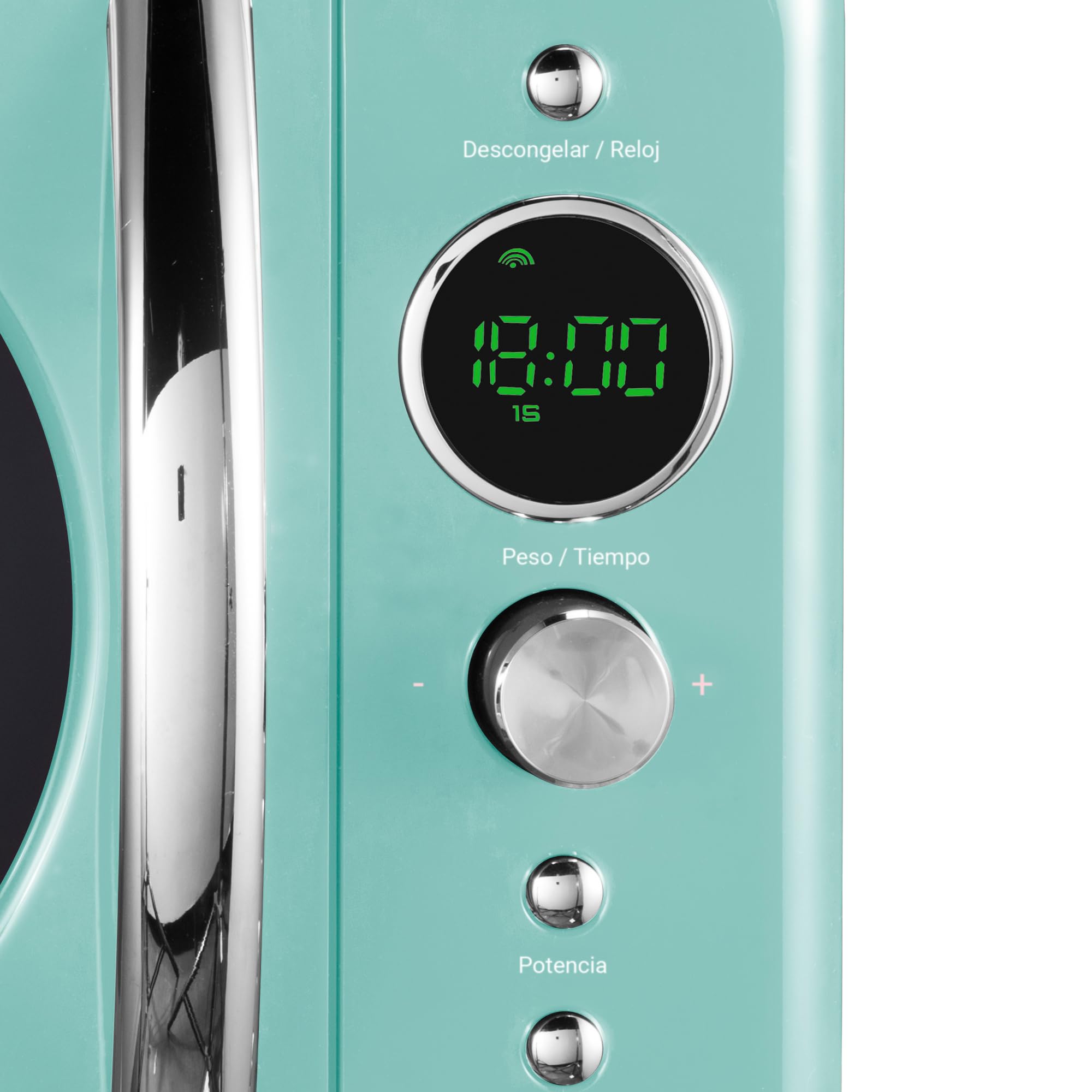 Grunkel Microondas Digital de 20L de Capacidad con diseño Vintage y 6 Niveles de Potencia, Función cocción rápida y Temporizador hasta 60 min, 700W (Digital Azul Agua)