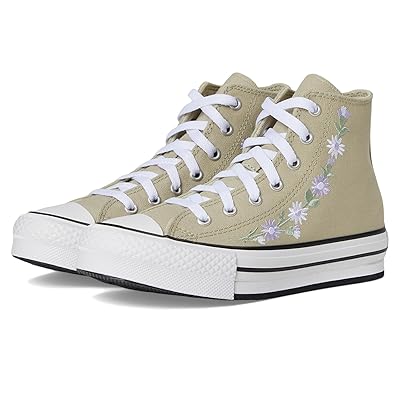 Converse Kids Chuck Taylor(r) All Star(r) Eva Lift Platform Florals (Little Kid) Kids Shoes Pale Surplus/White/Violet Heat