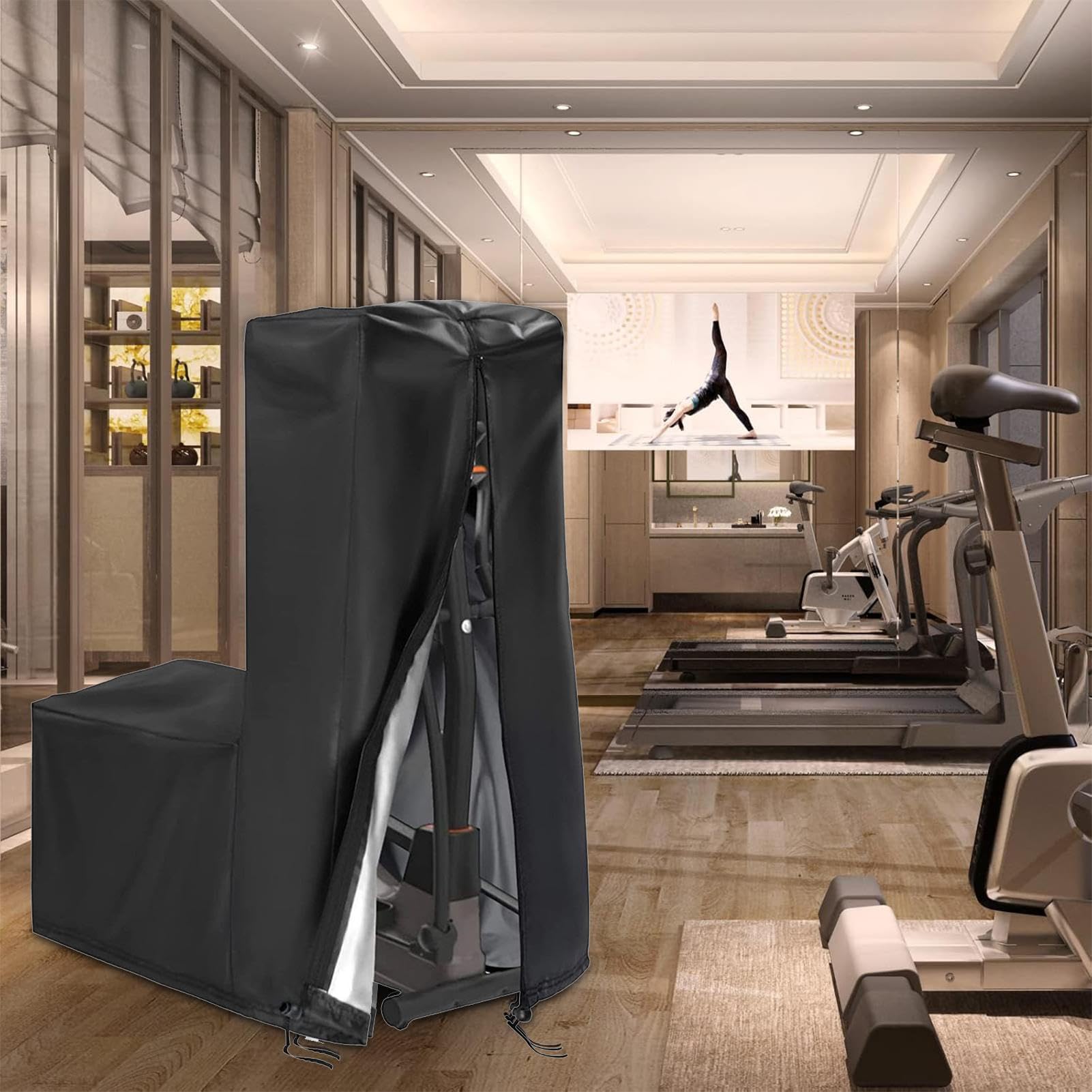 Funda para Bicicleta Elíptica Impermeable, Anti-UV Funda Protectora para Máquina Elíptica, Resistente al Polvo y Viento, Cubierta para Entrenador Elíptico para Casa Gimnasio Interior Exterior