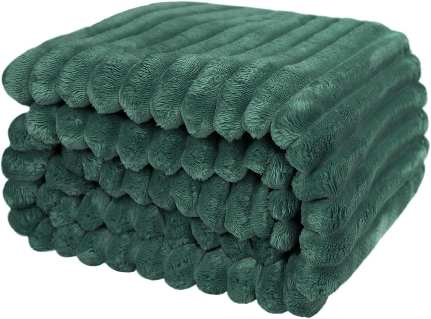 Couverture Douillette HESIOL 150x200cm - Laine Sherpa - Vert - Canapé, Lit, Voyage