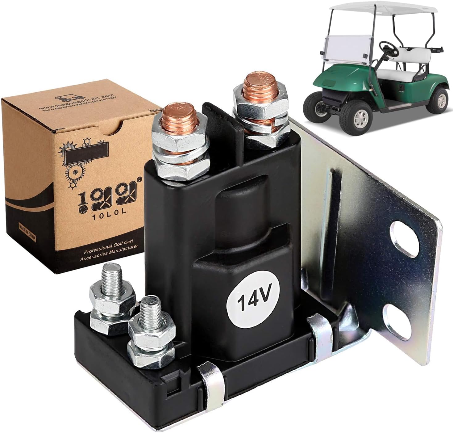 10L0L 14V Golf Cart Solenoid for EZGO TXT Gas 1994-Up, 200A TXT Starter Solenoid Replace OEM# 27153-G01, 27153G01, 612813