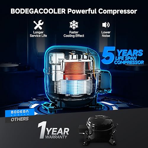 Miniatura 9 de BODEGACOOLER Refrigerador portátil de 12 voltios para el coche, refrigerador para el coche de doble zona y control por aplicación, congelador Negro