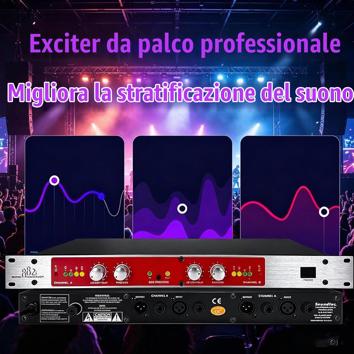 Processore Audio Professionale, Processore Vocale 882I Autotune con Regolazione della Frequenza degli Alti/Bassi, per Karaoke in Casa, Performance
