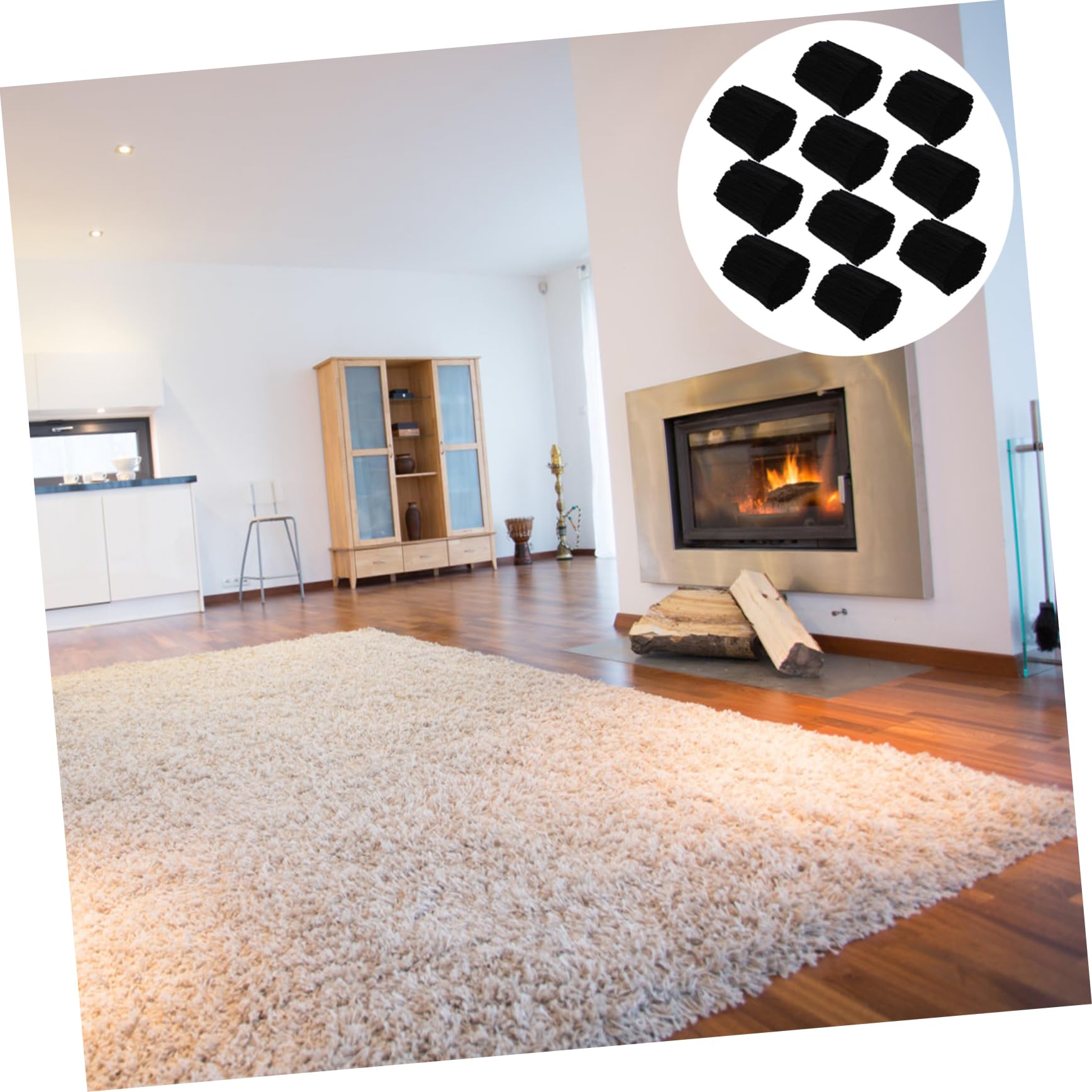 NUOBESTY 10 Rolls Black Latch Hook Wool Yarn Bundles for DIY Rug Making Pre-Cut Carpet Embroidery Yarn for Knotted Rugs Cushions - Image 4