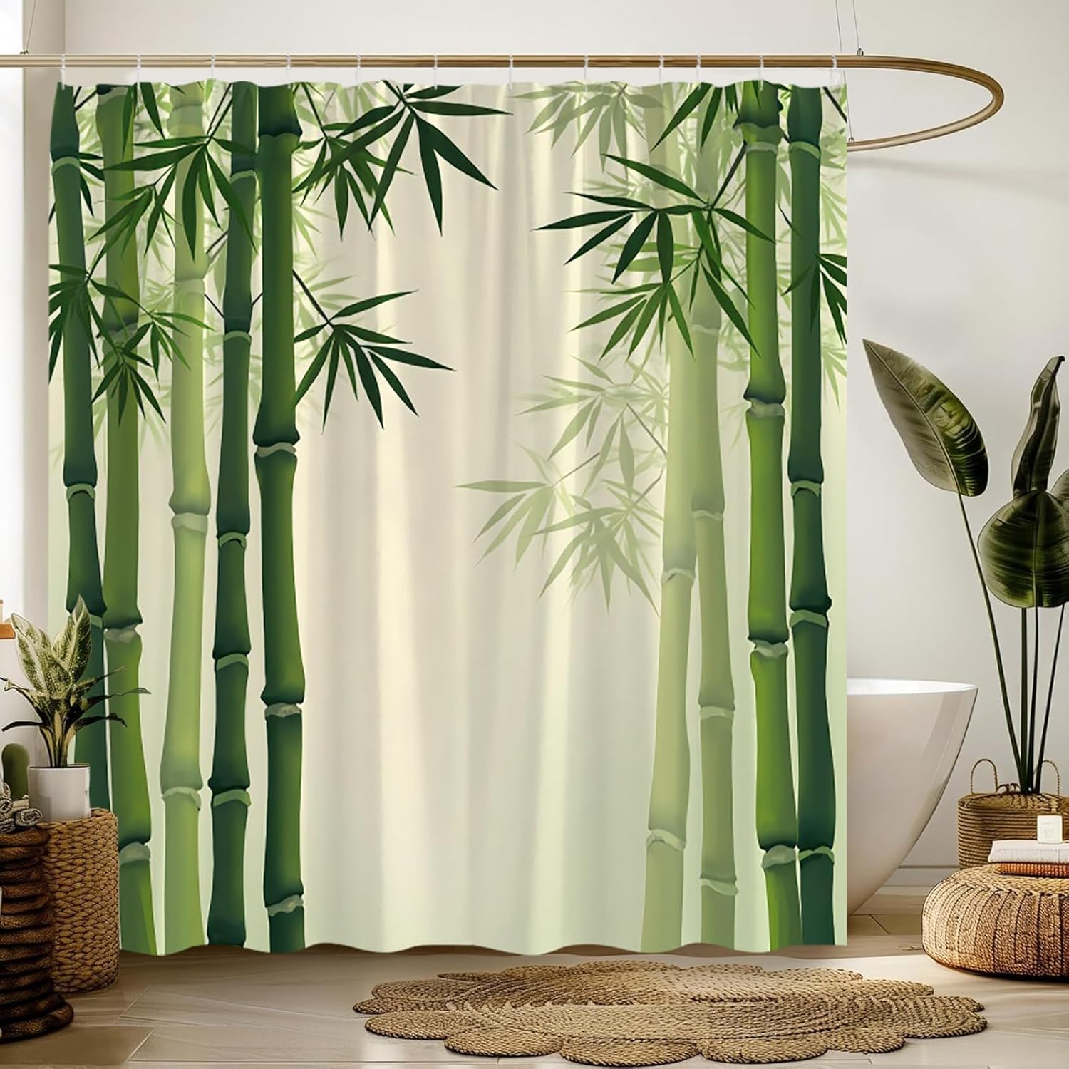 Rideau de douche anti-moisissure en polyester imperméable 200x200 pour baignoire propre