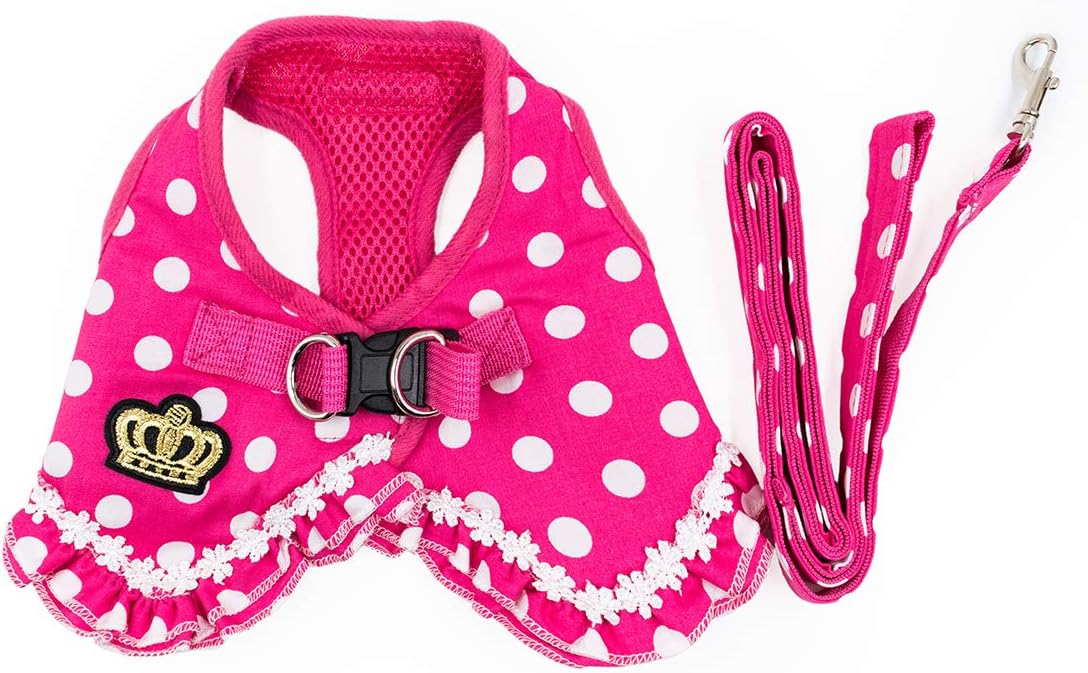 AUEAR, Soft Mesh Fabric Small Dog Vest Harness Girl Harness Leash Set Harness Leash Set for Small Dogs Puppy Vest Harness Cat Vest…