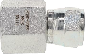 TITAN FITTINGS | 6506-08-08 | 1/2" NPTF Female x 1/2" JIC 3/4"-16 thread Female Swivel