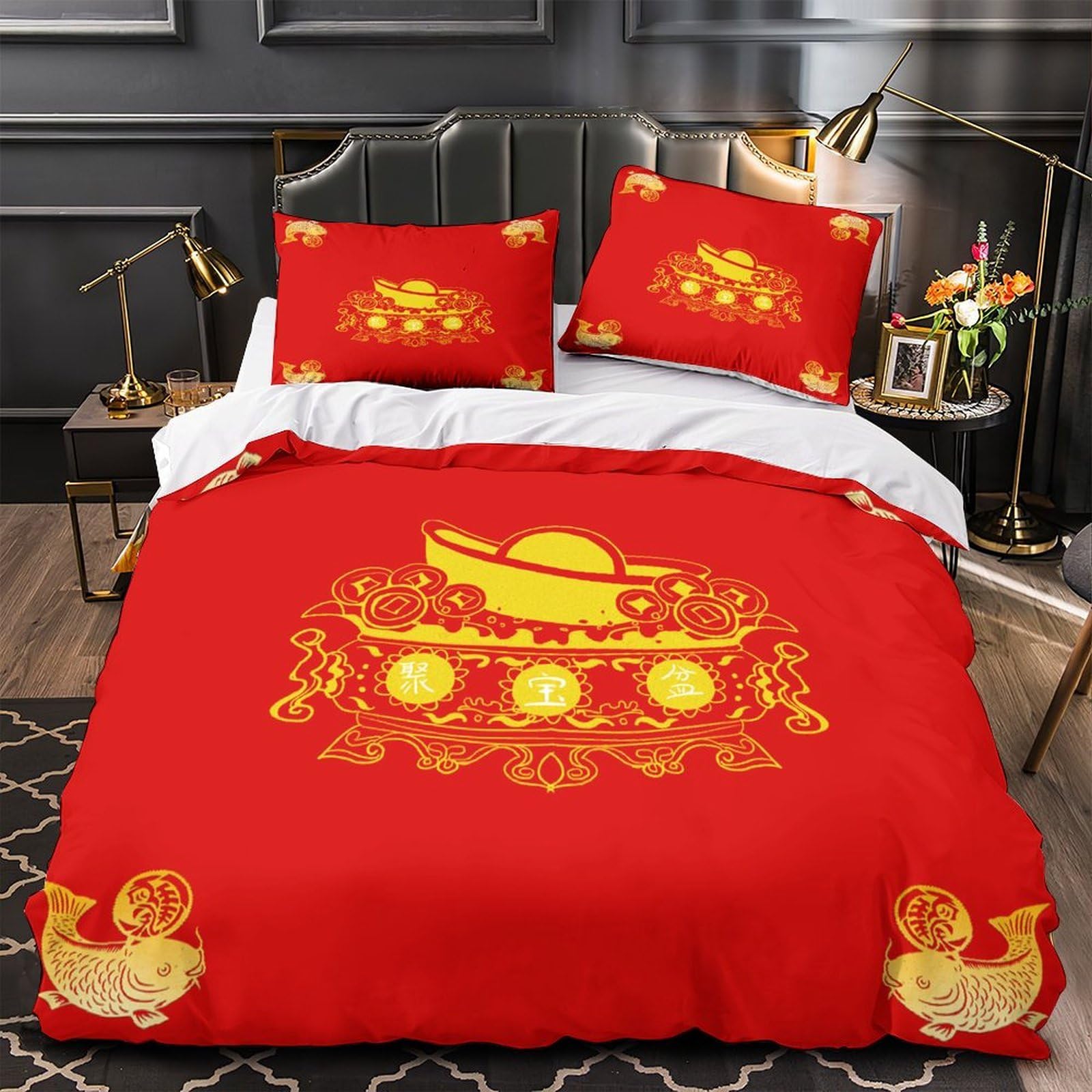 Housse de couette Nouvel An Chinois douce contre les allergies