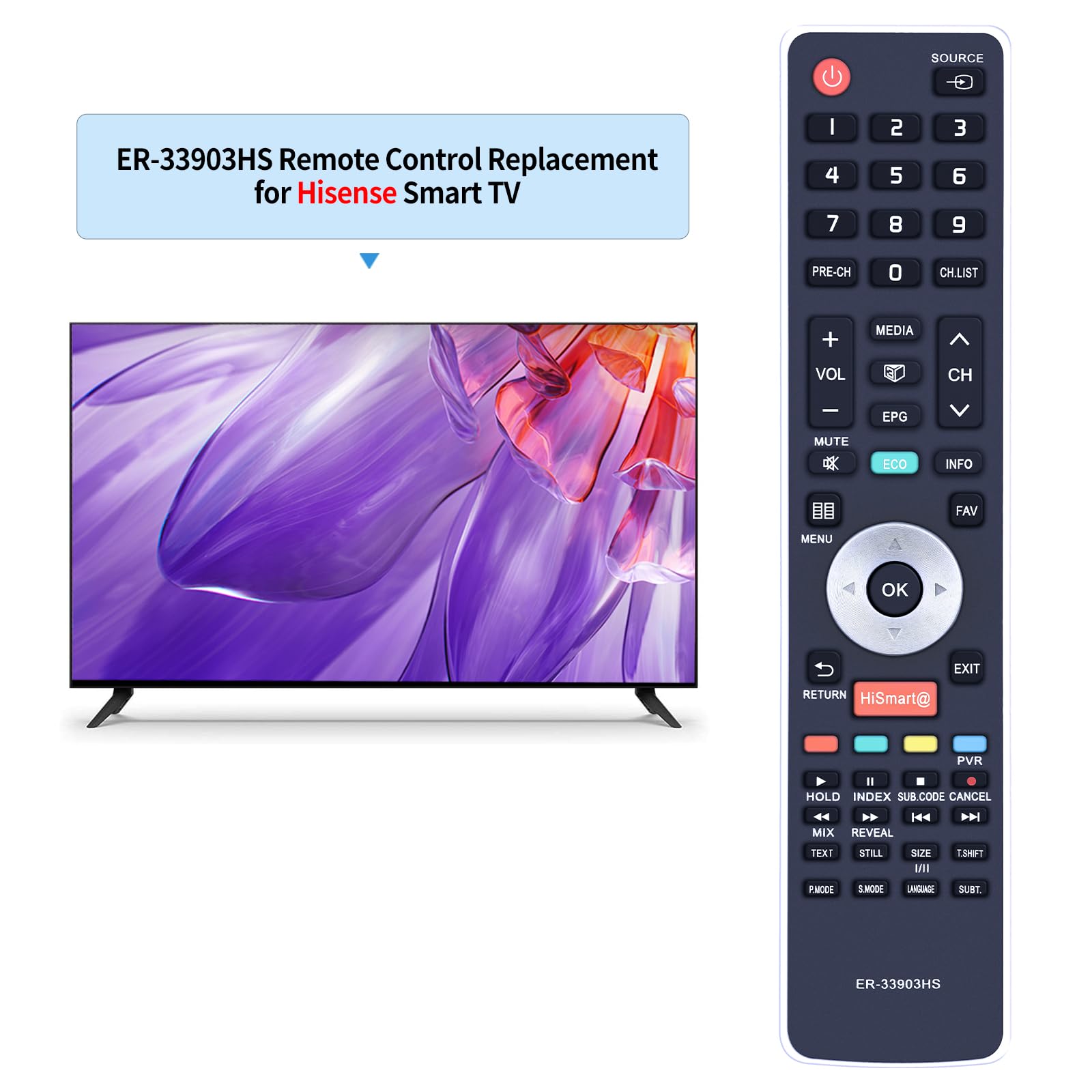 Telecomando Ricambio ER-33903HS Per TV Hisense - Modelli LHD32, LTDN39, LTDN40, LTDN50 E Serie K