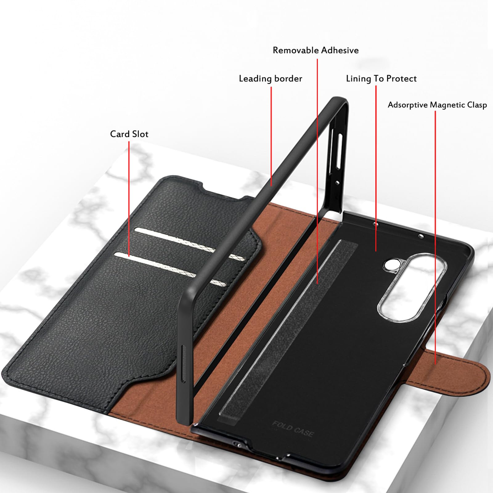 Pokrowiec w stylu portfela do Samsung Galaxy Z Fold 8 Ultra, skórzane etui z klapką z przegródkami na długopisy luksusowa kompleksowa powłoka ochronna, zielony