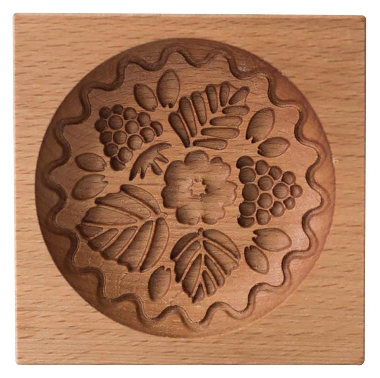 Keksausstecher, Keksformen aus Holz, Kekse, geschnitzte Holzform, herzförmiger Keksstempel, Prägung