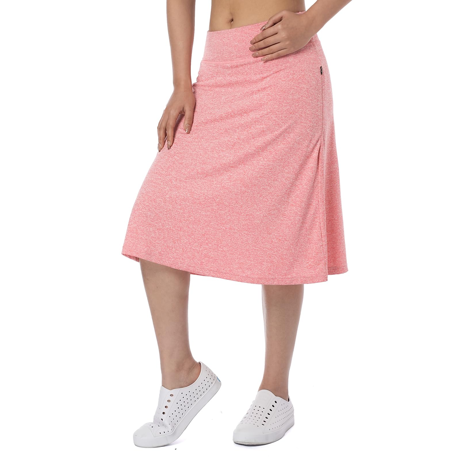 Women's Midi Knee Length Skirts with Zipper Pockets,26" Knee Length Skorts for Women Athletic Swim Skirts