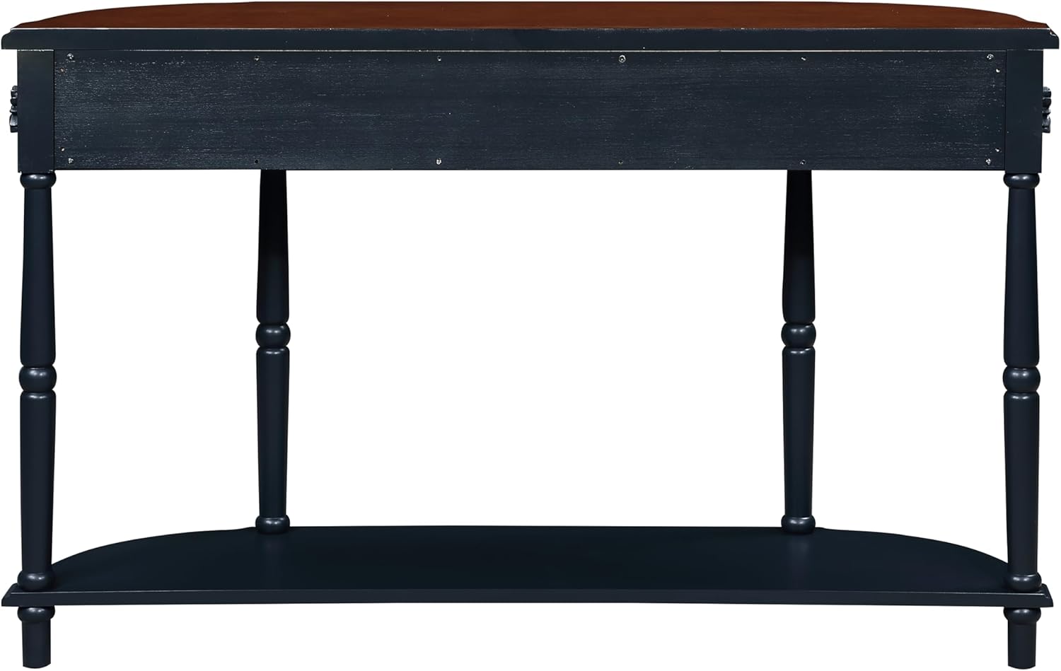 Knocbel 52in Sofa Console Table with 2 Storage Drawers and Bottom Slatted Shelf, Entry Hallway Foyer Long Retro Curved Table with Legs, 13" D x 52" W x 32" H Navy Blue