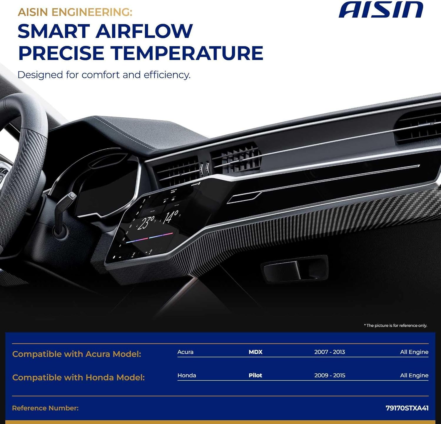 AISIN AFTERMARKET BDAVG-00362 Right Main HVAC Heater Blend Door Actuator - Compatible with Honda Pilot 2009-2015, Acura MDX 2007-2013 - Temperature Control Actuator