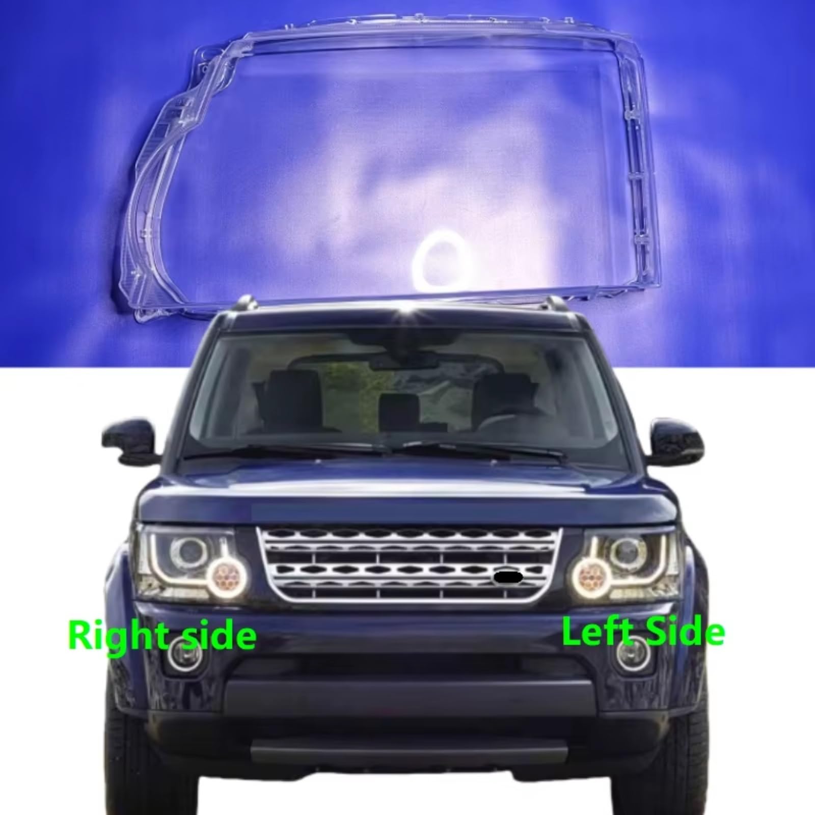 Auto Fari Copertura Compatibile Con Land Per Rover Per Discovery 4 LR4 2014 2015 2016 Coprifaro Trasparente Auto Paralume Trasparente(Right)