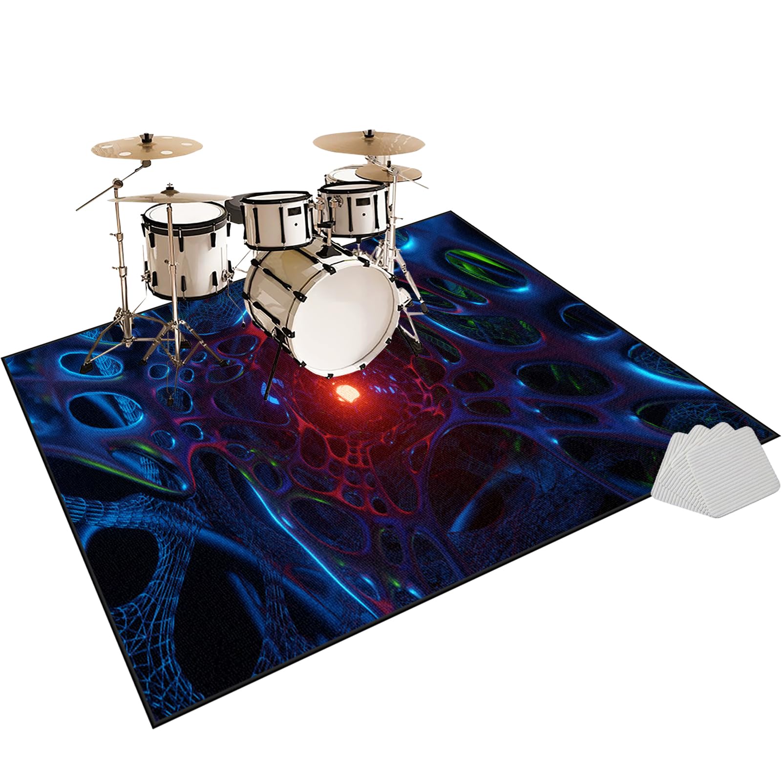 Dywaniki wodne Dźwiękoszczelny dywan bębnowy 180 x 140 cm mata do perkusyjnych perkusyjnych profesjonalnych jazzowych do bębna bębna akustycznego bębna i innych instrumentów