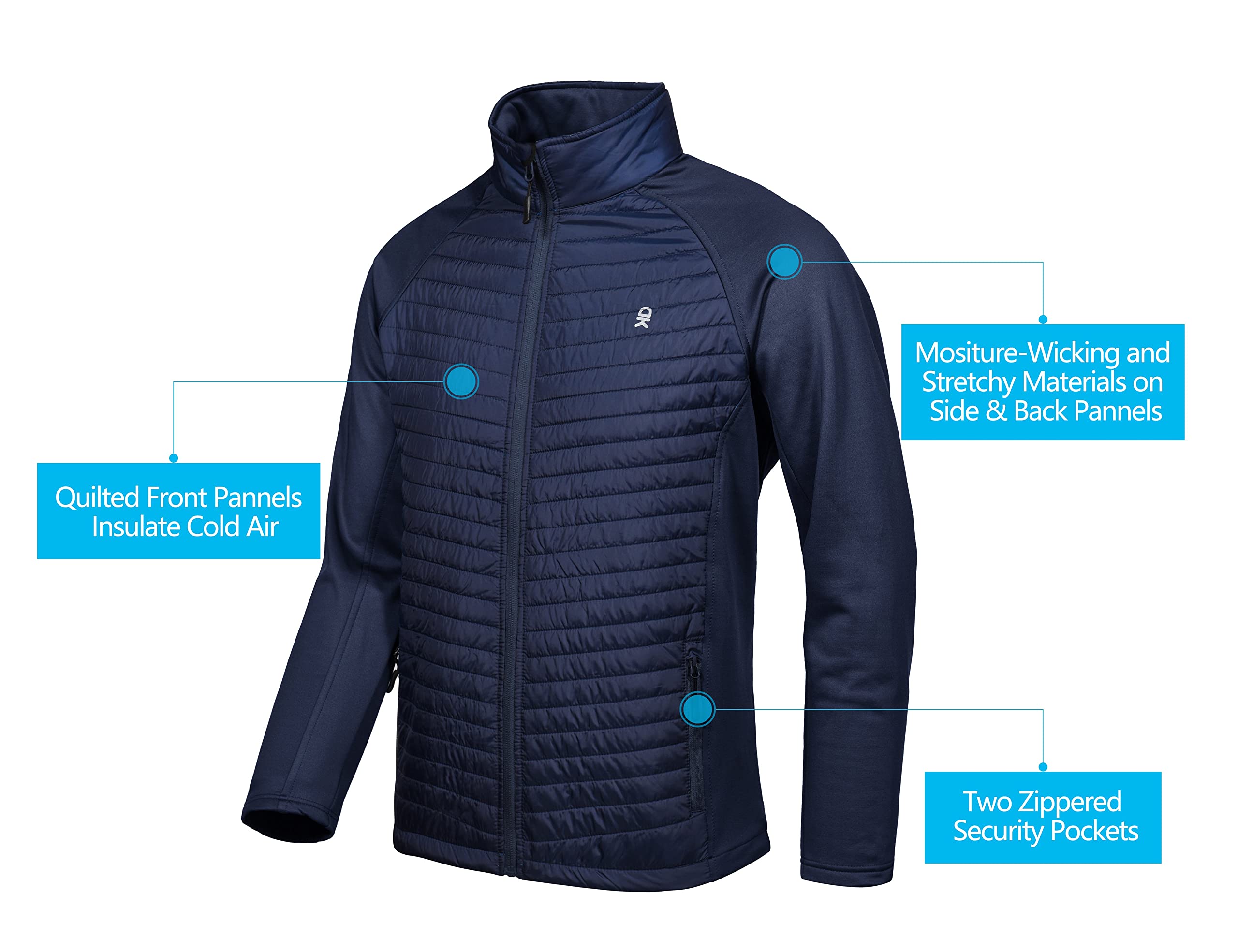 Little Donkey Andy Isolierte Wanderjacke Herren Atmungsaktiv Thermo Running Hybrid Jacke Leicht Warm