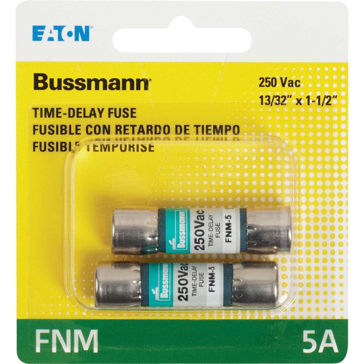 COOPER BUSSMANN 2-Pack 5A 250V Type FNM Time Delay Cartridge Midget Fuse