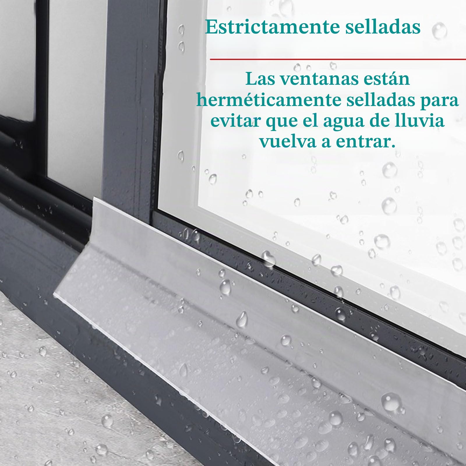Barrera Antilluvia para Ventanas,Barra De Goma Autoadhesiva Impermeable Para Ventanas,protectores puertas contra lluvia,Evita El Reflujo De Agua De Lluvia,para protección exterior del hogar