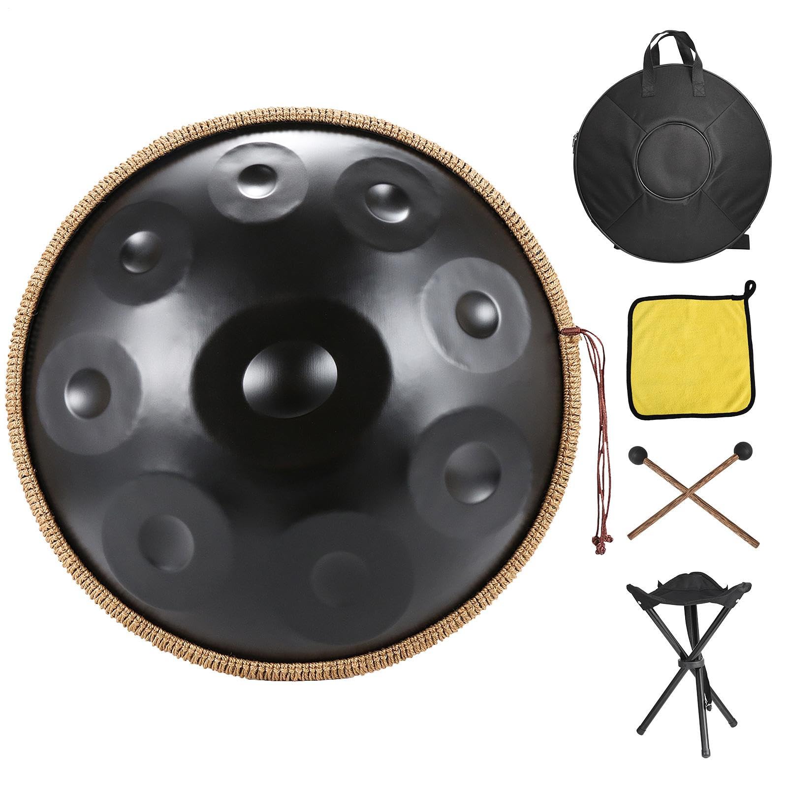 18 Inches G Minor Kurd Handpan Drum 440Hz 9 Notes Hand Drum Instrument Premium Steel Hand Handpan Instrument