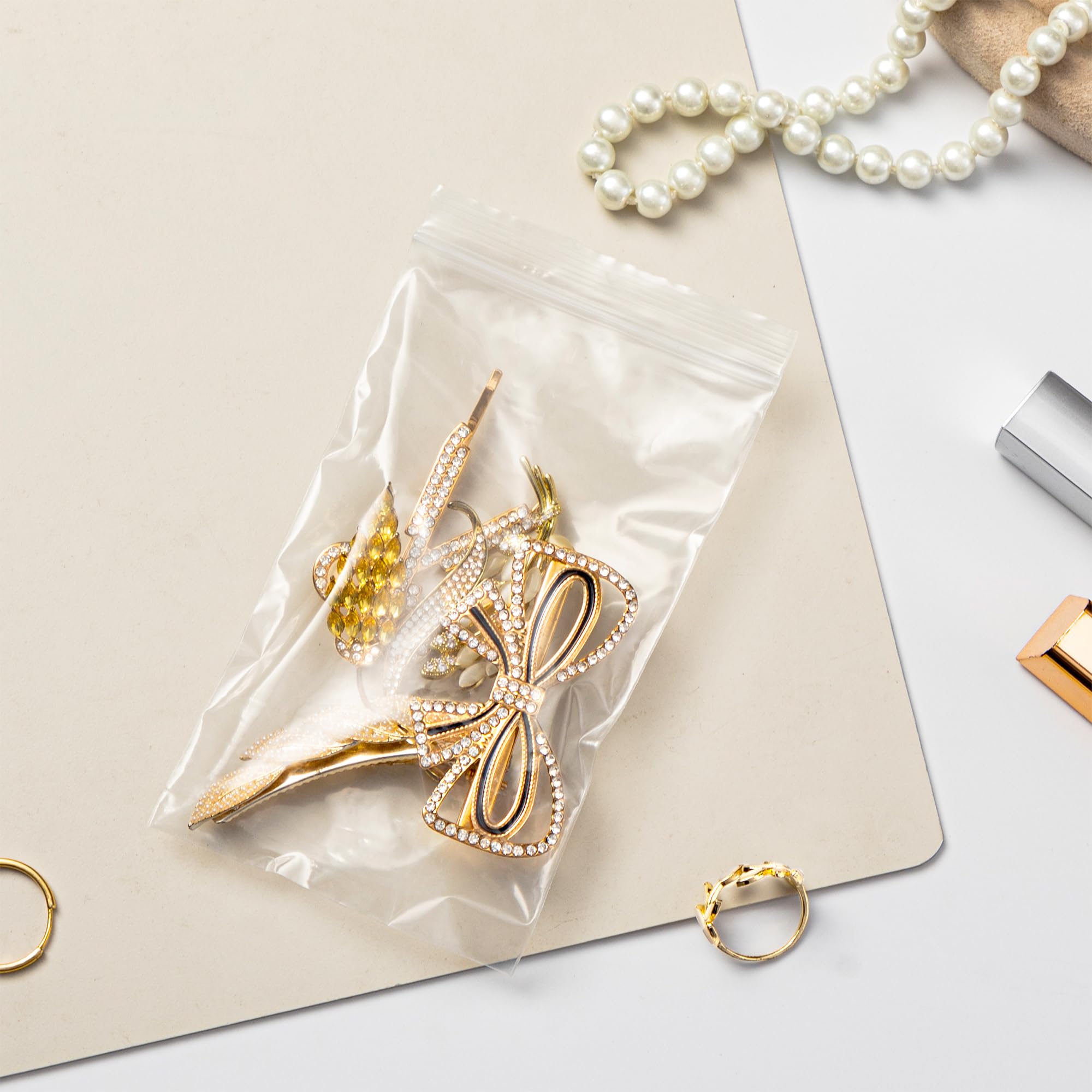 Bolsas de plástico transparentes con cierre de cremallera de 3 x 5 pulgadas (1000 piezas) - Bolsas de plástico con cierre de cierre resellable de 3,14 Mil para monedas, joyas, aperitivos, semillas