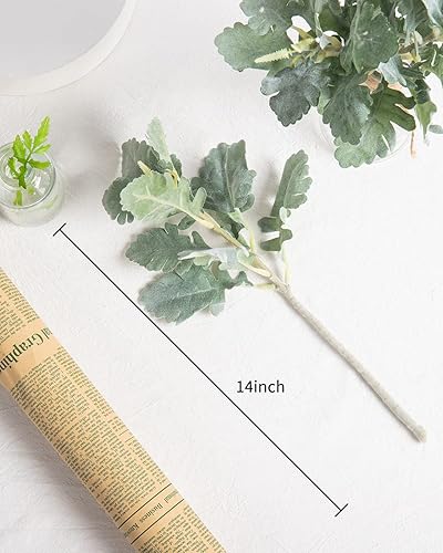 Miniatura 3 de DuHouse Tallos de orejas de cordero sintético, vegetación artificial flocada falsa para el hogar, ramo de boda, bricolaje, decoración de granja (6