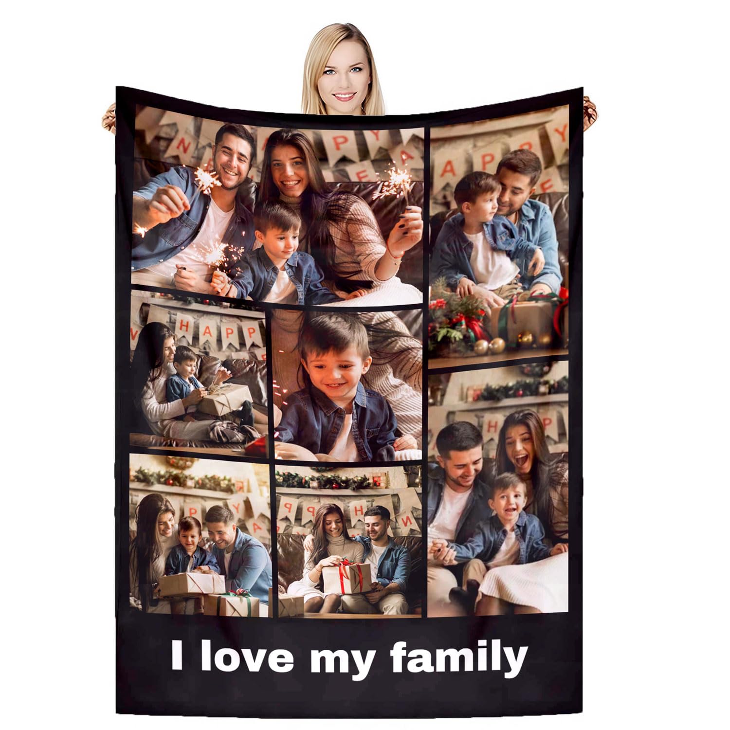 DSSHENGDS Best Mum Gifts，Personalised Blankets For Birthday，Personalised Couples Blanket，Personalised Photo Gifts For Mum Girlfriend Her Him Anniversary Christmas-G-100 * 150CM