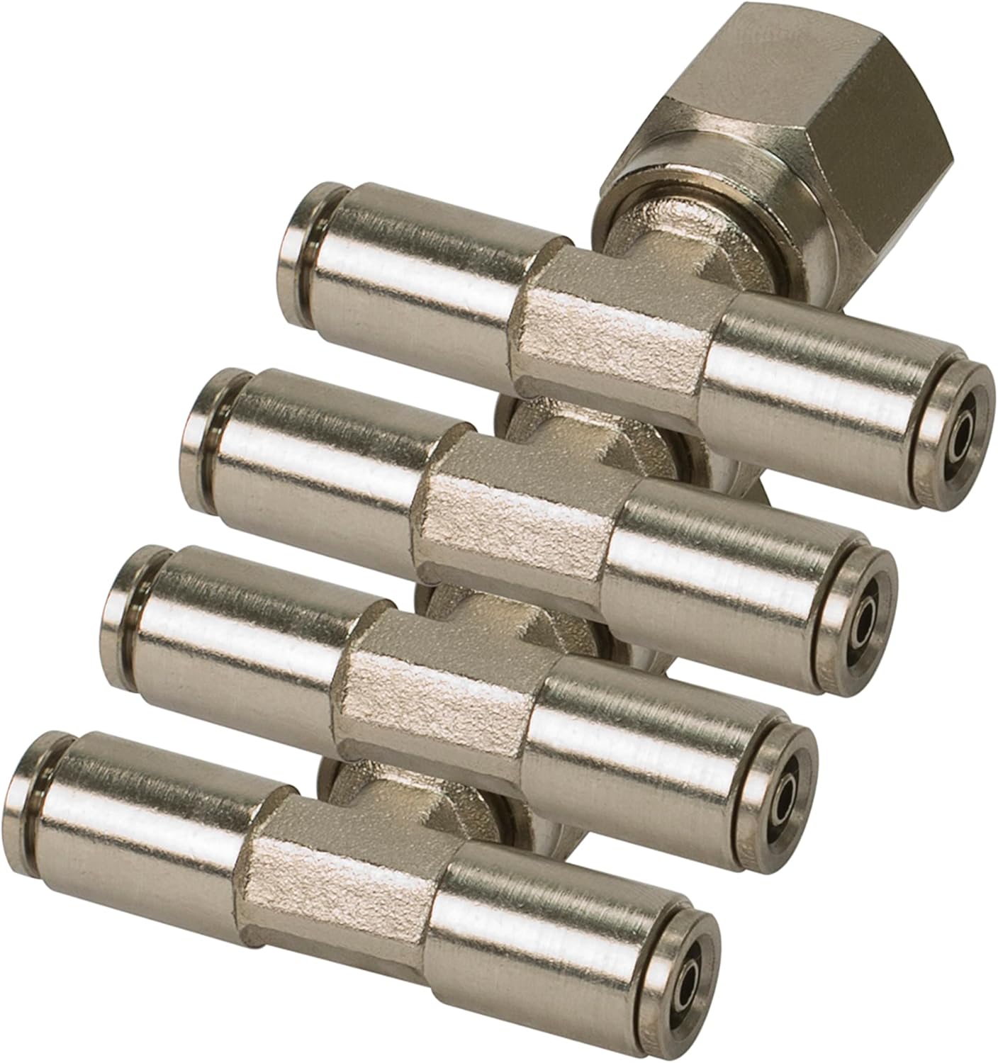3/8 Npt(F) 1/4 To 1/4 Swivel T-Fitting (4 Pcs) Dot Approved