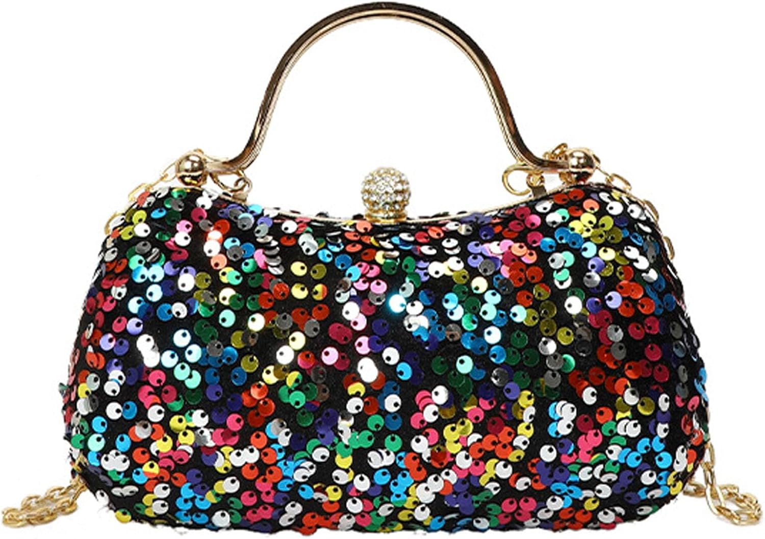 Women's Evening Handbag, Elegant Sequin Evening Bag, Top-handle Clutch, Sparkly Rhinestones Evening Crossbody Bag