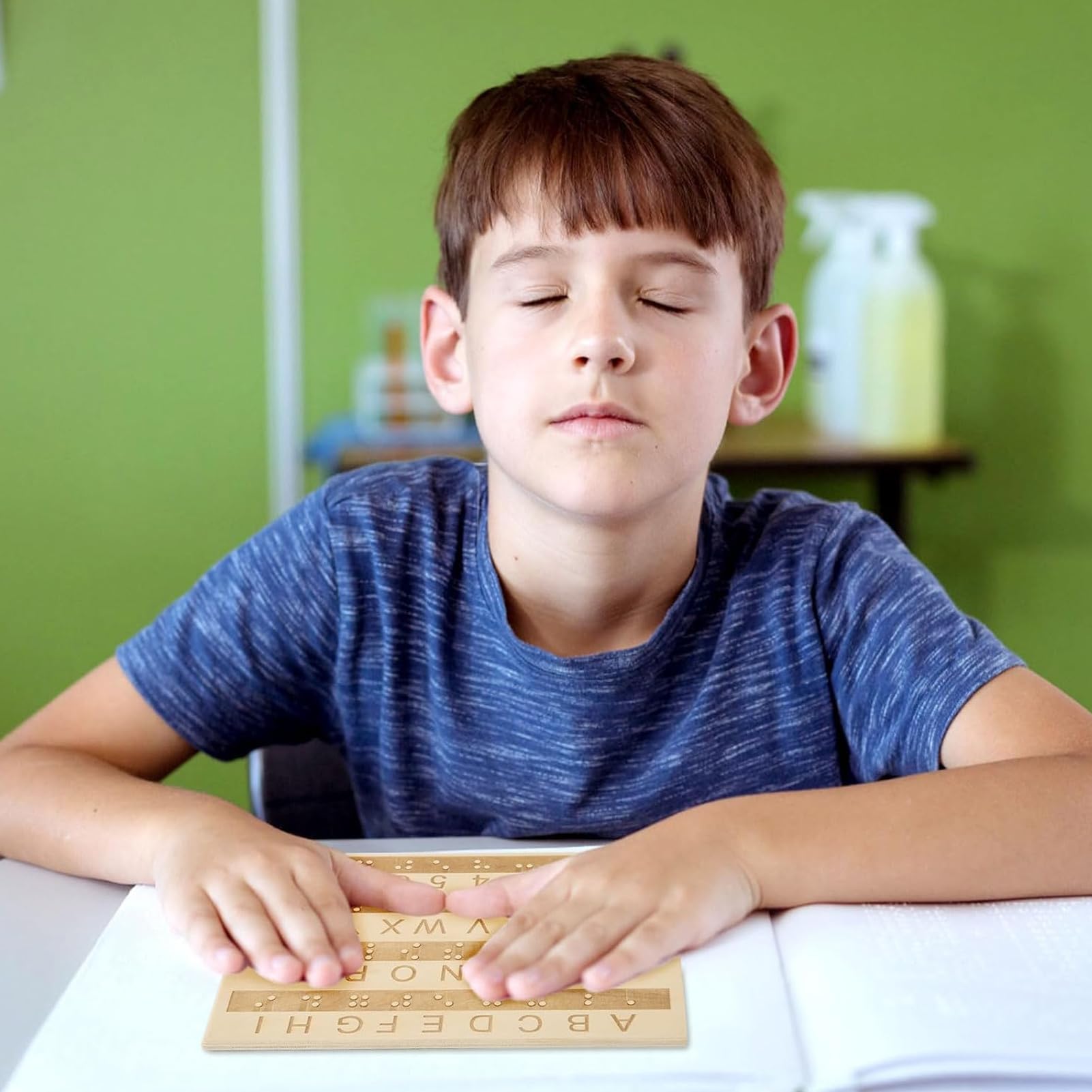 Kit de escritura en braille, herramienta de práctica de discapacidad visual de 4 líneas y 28 celdas, kit de aprendizaje en braille ciego, para niños, adolescentes, personas ciegas, estudiantes