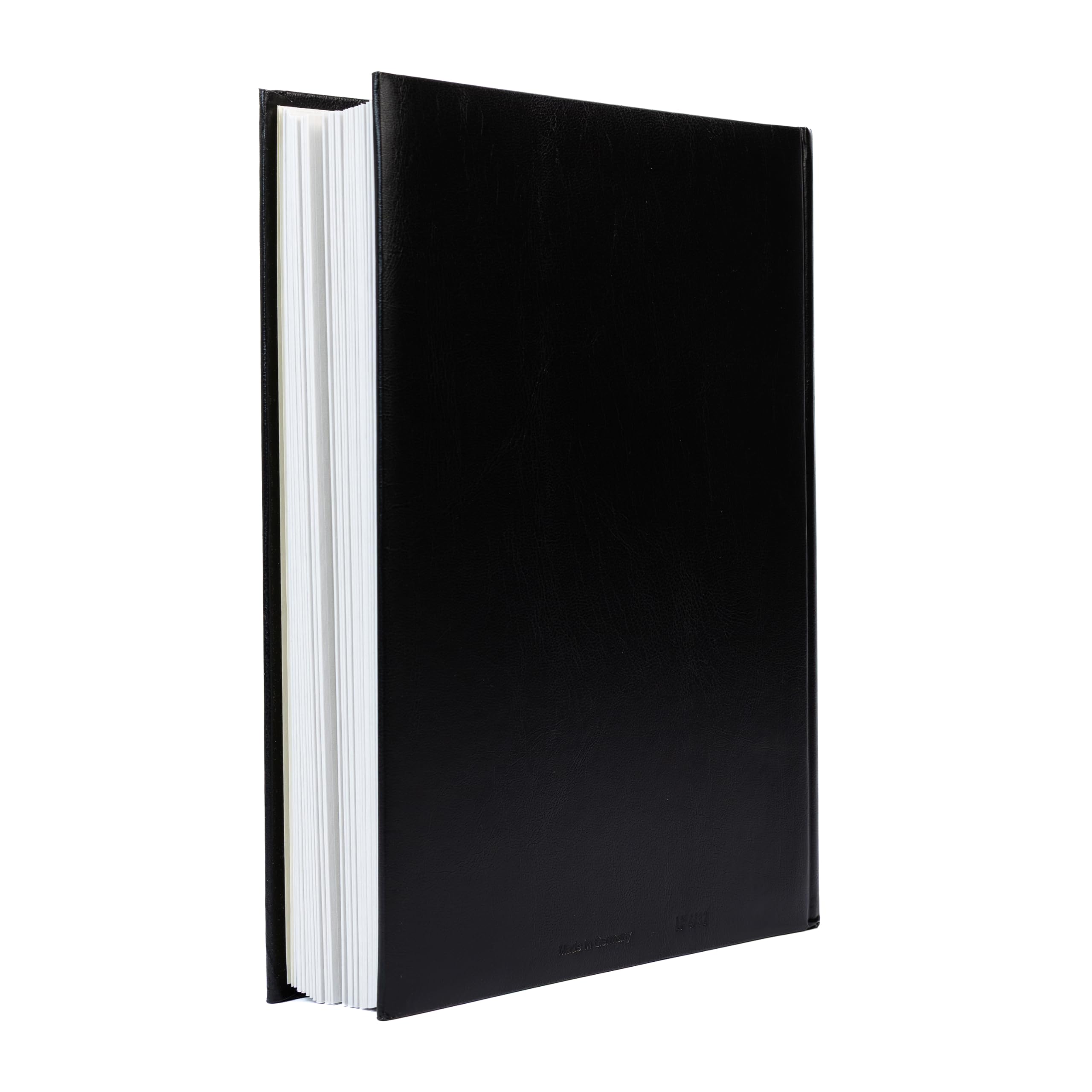 Leuchtturm 322874 Album per la raccolta dei francobolli Comfort - DIN A4, 64 pagine, strisce di vetro, copertina imbottita - nero