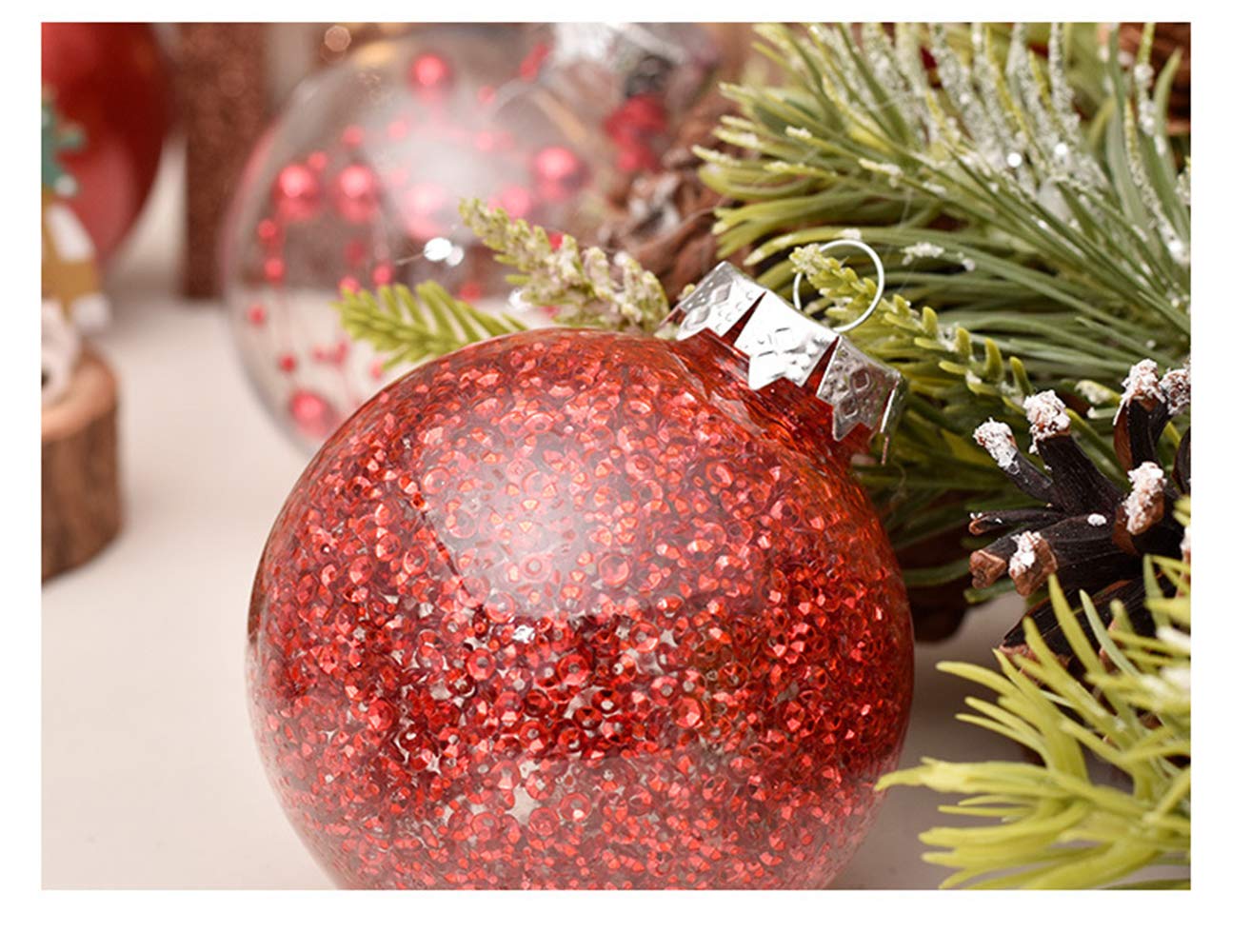 Weihnachtsbaum-Dekorationskugeln Weihnachtskugeln Gadget Set Familie Festival Hochzeit Treffen Zusammen Zubehör bruchsicher (30 Stück) 6 cm, 7