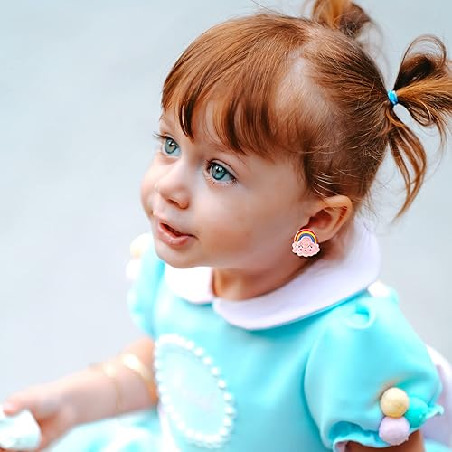 Miniatura 6 de Clip On Earrings Hypoallergenic Clips Earrings Sets Suitable for Ages 4-12 Little Girls, Cute Small Clips On Earrings Jewelry Gifts Set