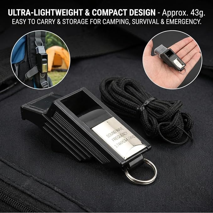 Silbato deportivo Yosoo Health Gear negro y plata miniatura 8
