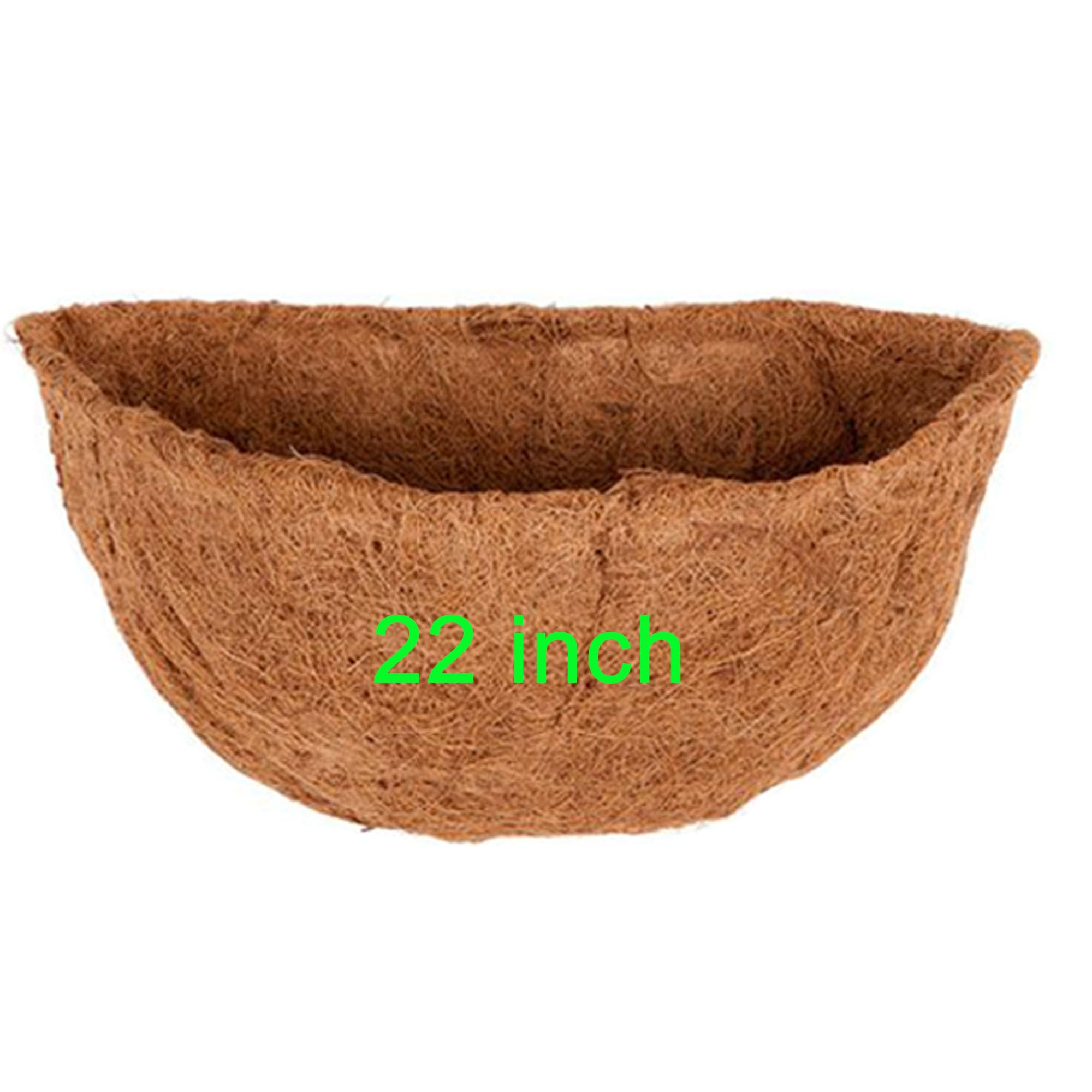 Frillybutts 1PCS 22 inch Coconut Liners for Planters Half Round, Half Circle Coco Fiber Replacement Liners for Wall Hanging Baskets