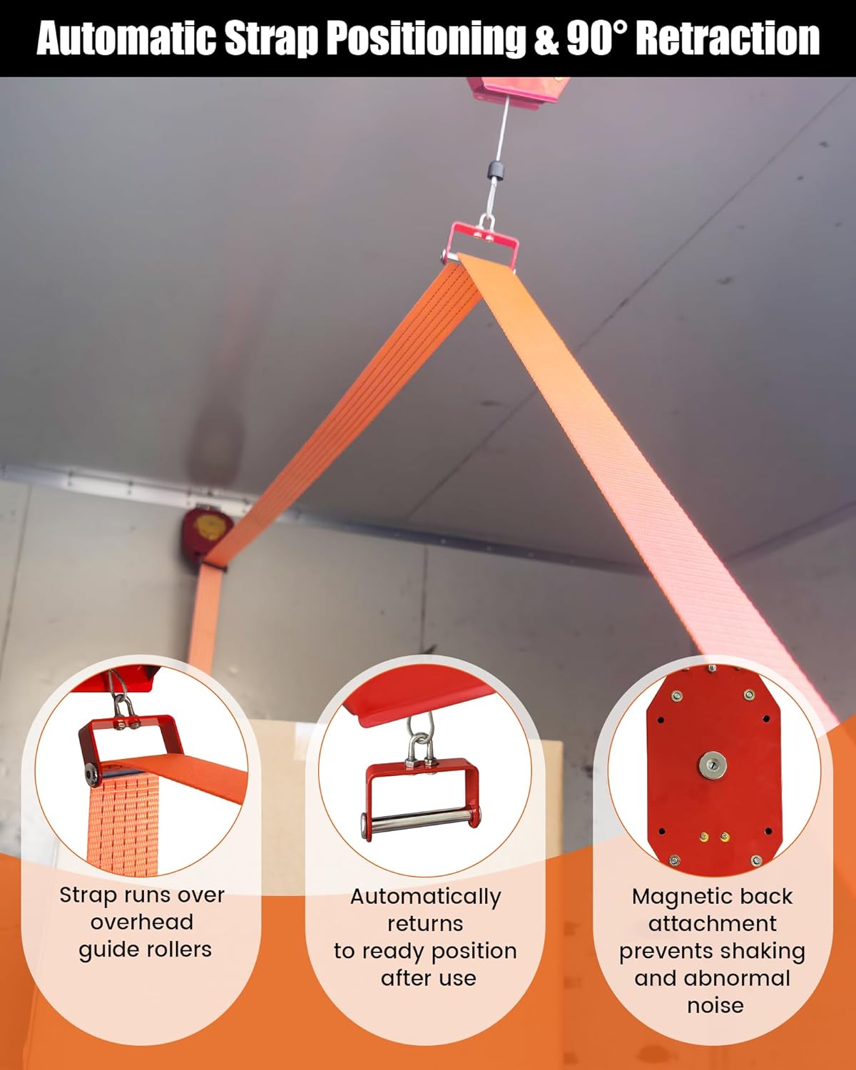 Cargo Strap Positioning & Retracting System Fit for Box Trucks & Curtain-Side Trailers,Retractable Ratchet Straps, Cargo Strapping//Securing Cargo from the Ground//Automatic Retraction