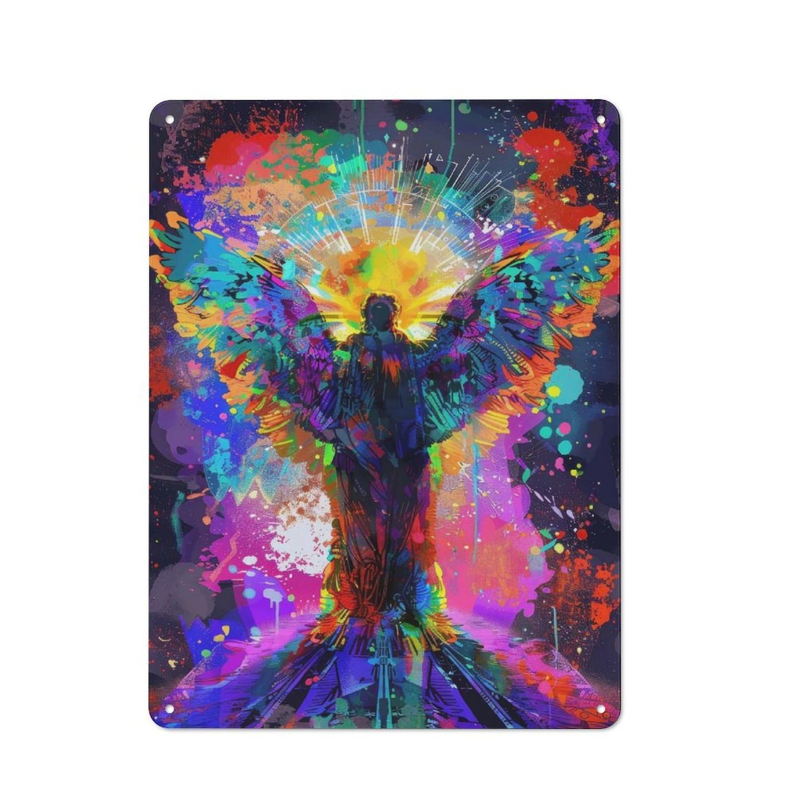 Junmoney Vivid Abstract Angel Vintage Tin Sign 40X30cm For Guest Room Or Hallway, Suited To Home Decor Collectors