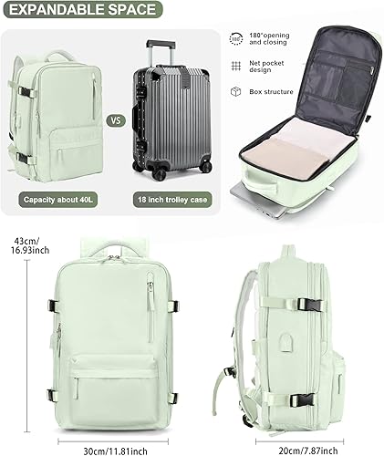 Miniatura 6 de VGCUB Mochila de transporte, mochila de viaje grande para mujeres y hombres, aprobada por aerolíneas, mochila de gimnasio, mochila impermeable para