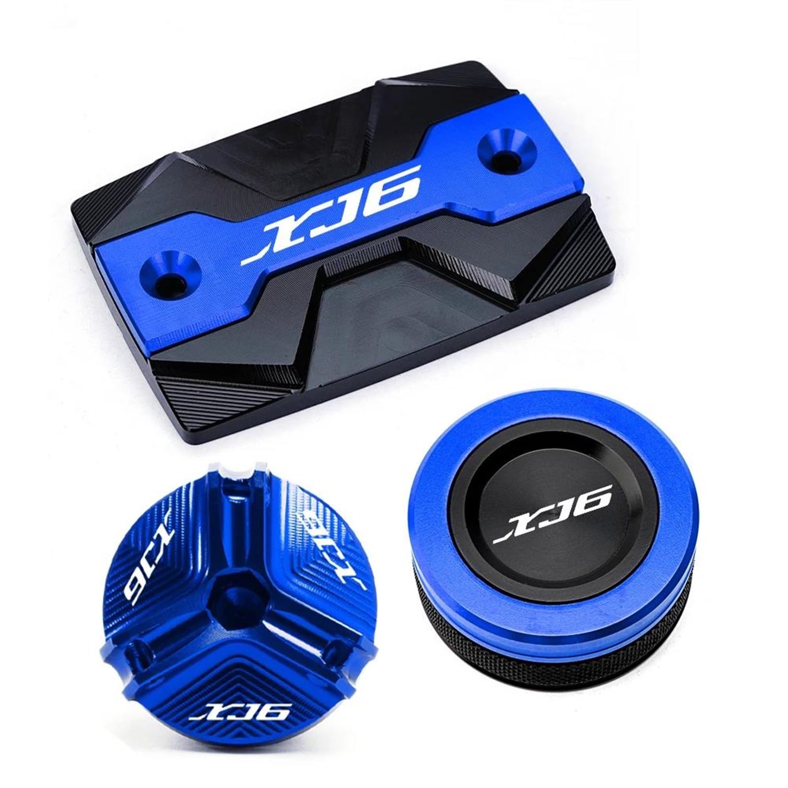 Bouchon De Réservoir De Liquide De Frein Et De Moto, Bouchon De Remplissage D'huile Moteur pour XJ6 XJ6F XJ6N Diversion 2010 – 2014 (Color : 1Set-Black)