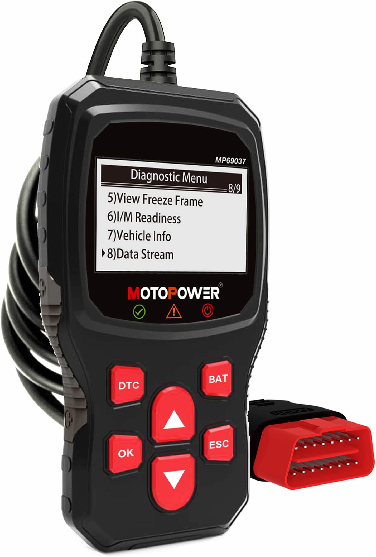MOTOPOWER MP69037 Car OBD2 Scanner Code Reader Engine Fault Code Reader Scanner CAN Diagnostic Scan Tool for All OBD II Protocol Cars