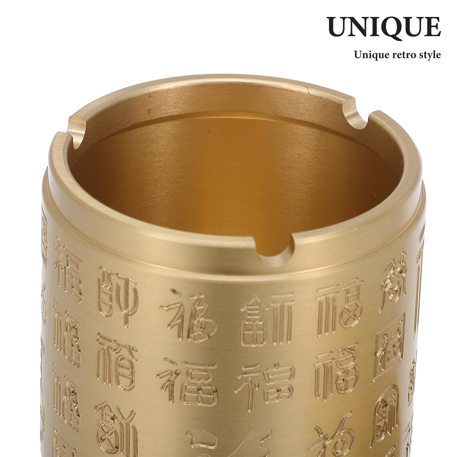 Posacenere in Ottone con Coperchio, Rotondo, Classico Cinese